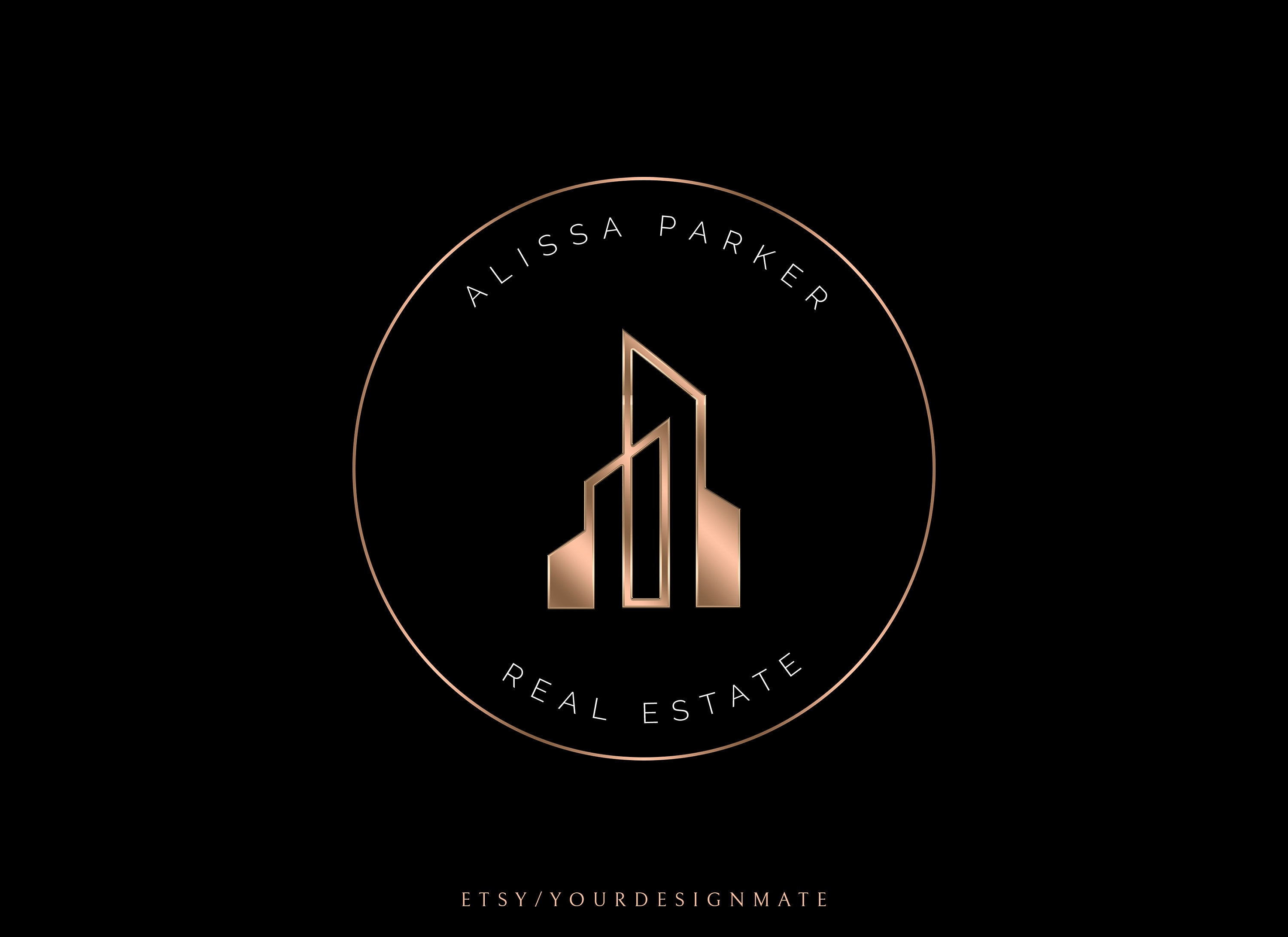 Premade Real Estate Logo Realtor Logo Rose Gold Real Estate Etsy