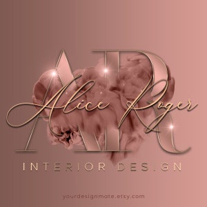 Watercolour Rose Gold Logo, Smoke Logo, Beauty Logo, Premade Logo