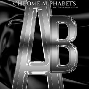 Silver Chrome Alphabet PNG Letters, 3D Glam Metallic Font, Luxury ...