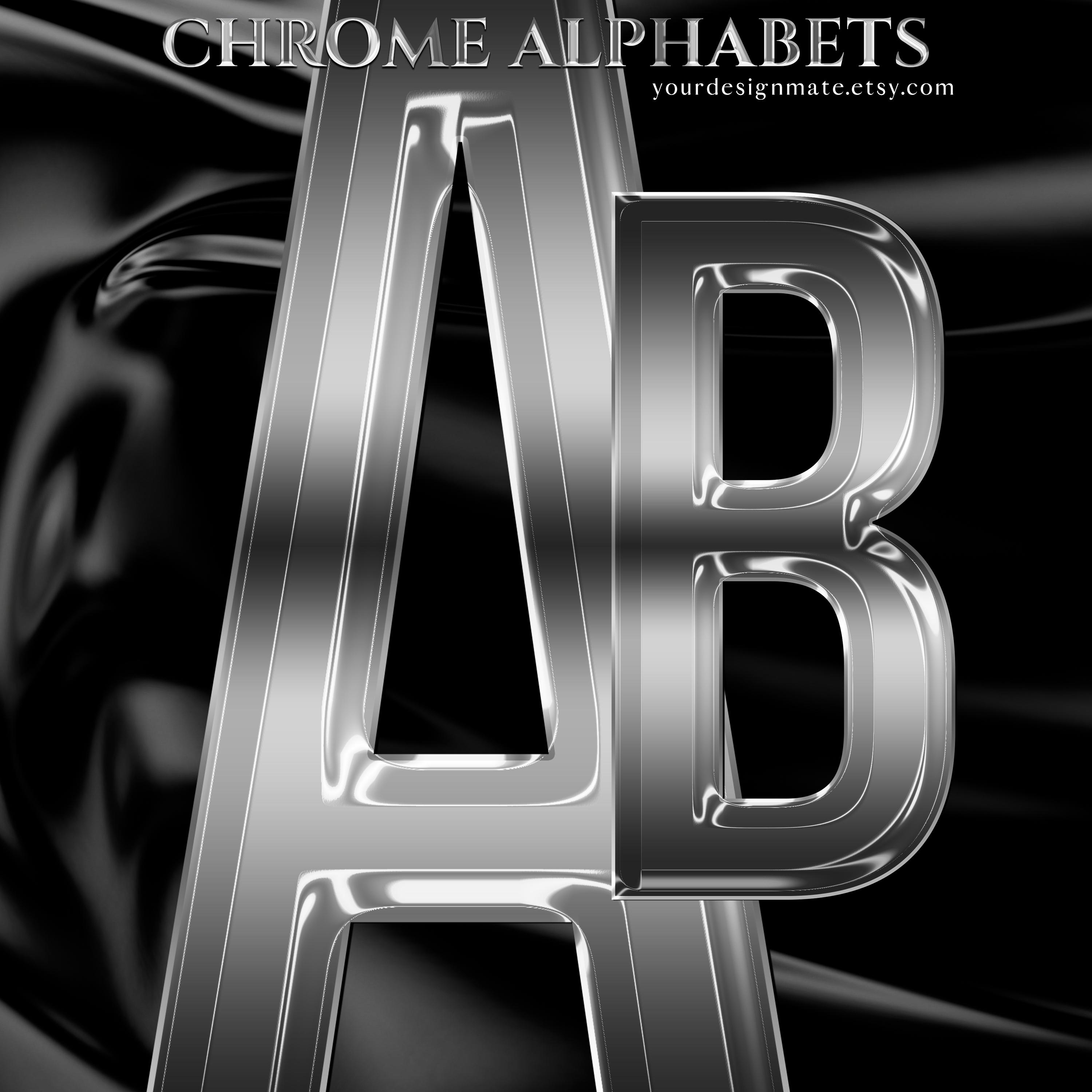 Silver Chrome Alphabet PNG Letters, 3D Glam Metallic Font, Luxury ...