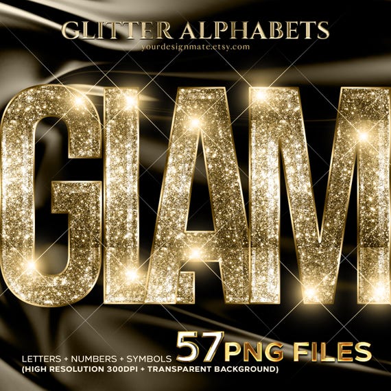 Gold Glitter Lettering