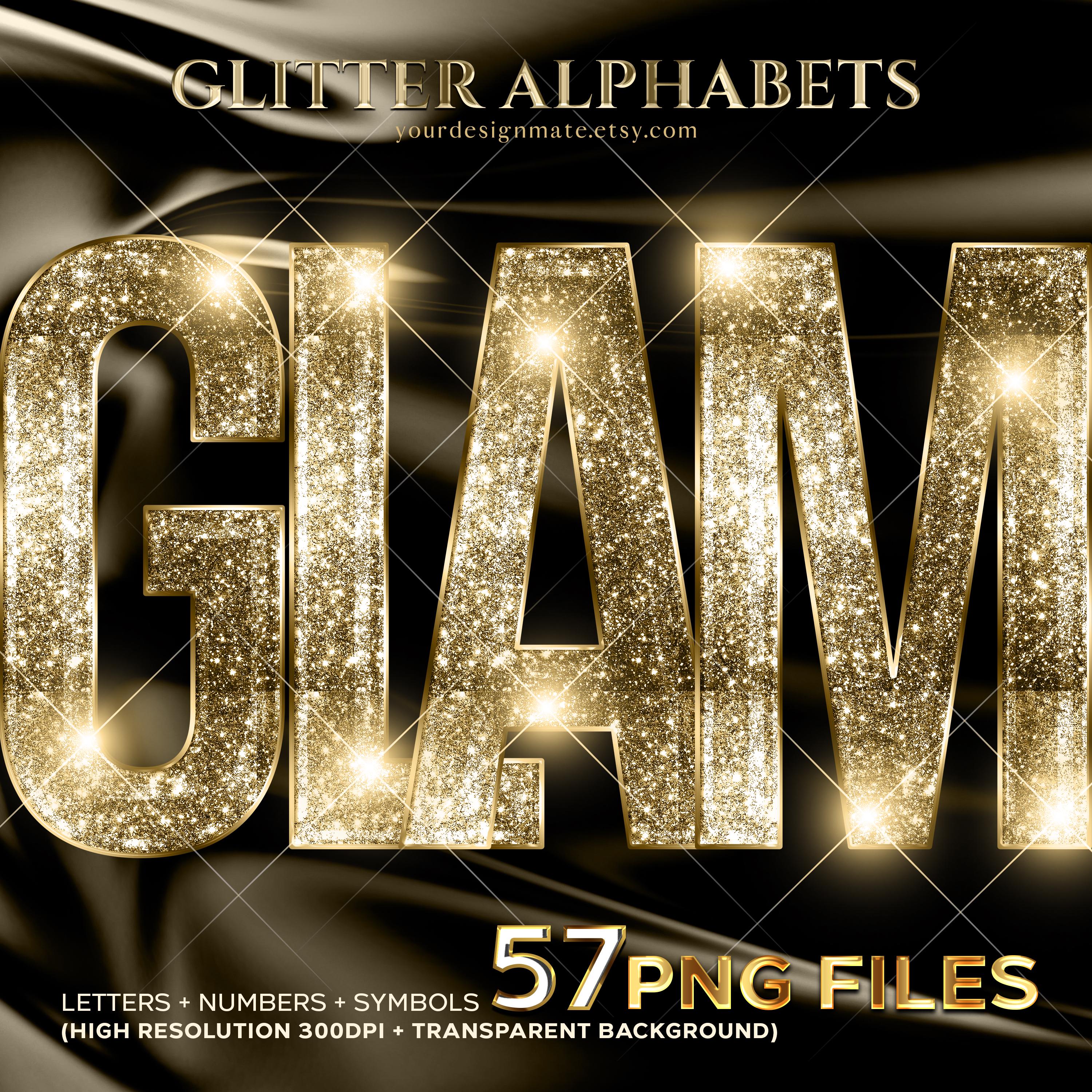 Gold Glitter Alphabet PNG, Sparkle Digital Clipart, Glamorous Glitter Letters, Shiny Gold Text, Luxury Glitter Lettering Transparent #133