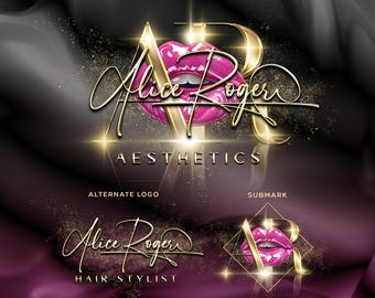 Aesthetician Logo Premade, Lip Filler Logo, Med Spa Logo, Cosmetic Injector Branding, Luxury Beauty Logo, Botox Business Logo #298