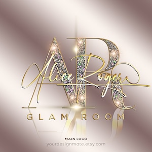 Beauty Logo, Glitter Logo, Glam Logo, Lux Logo, Sparkle Glitter Logo, Premade Logo, Gold Logo, Cosmetics Logo, Salon Logo, Makeup Logo #268