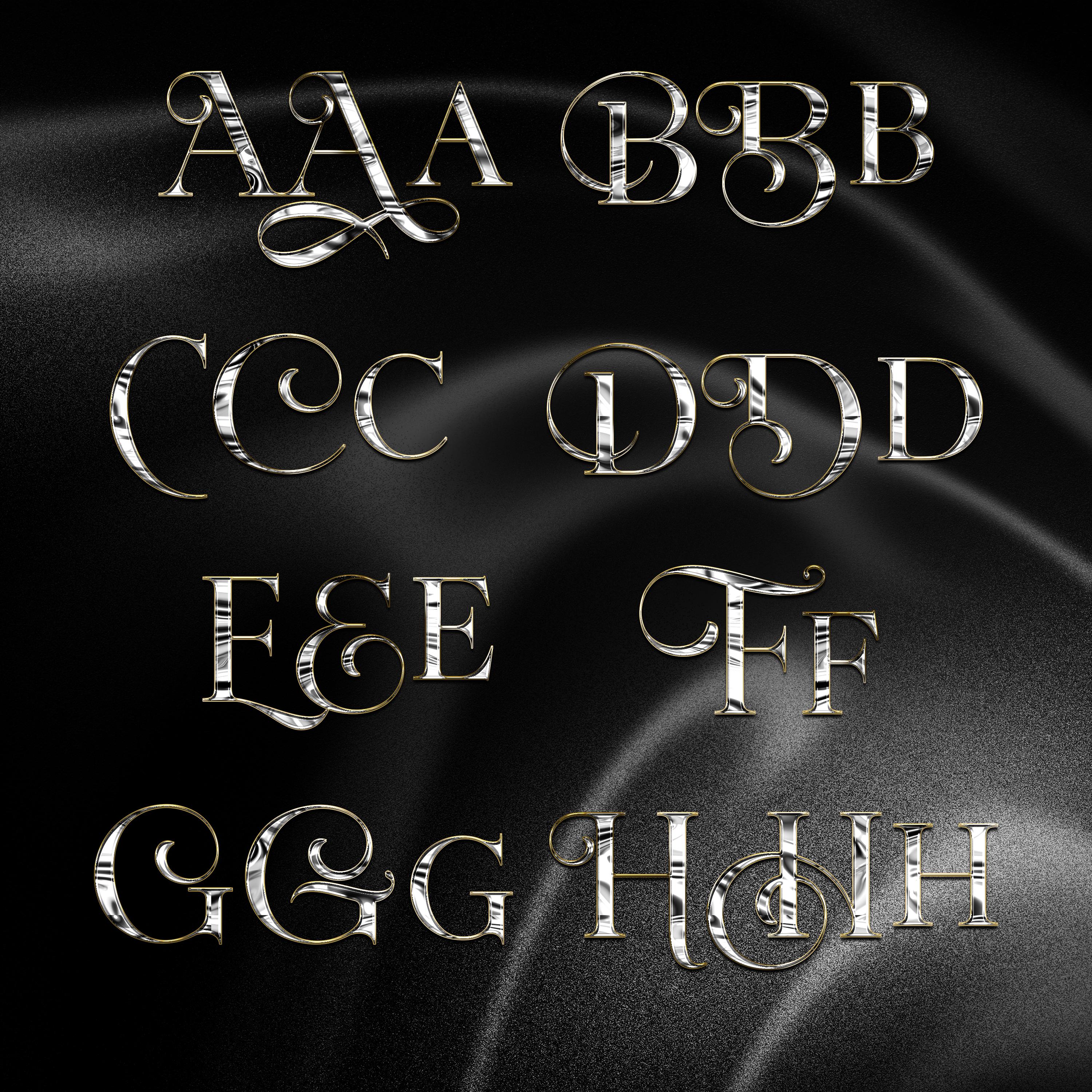 Silver Chrome Alphabet PNG | 3D Luxury Letters A-Z | Metallic Silver ...
