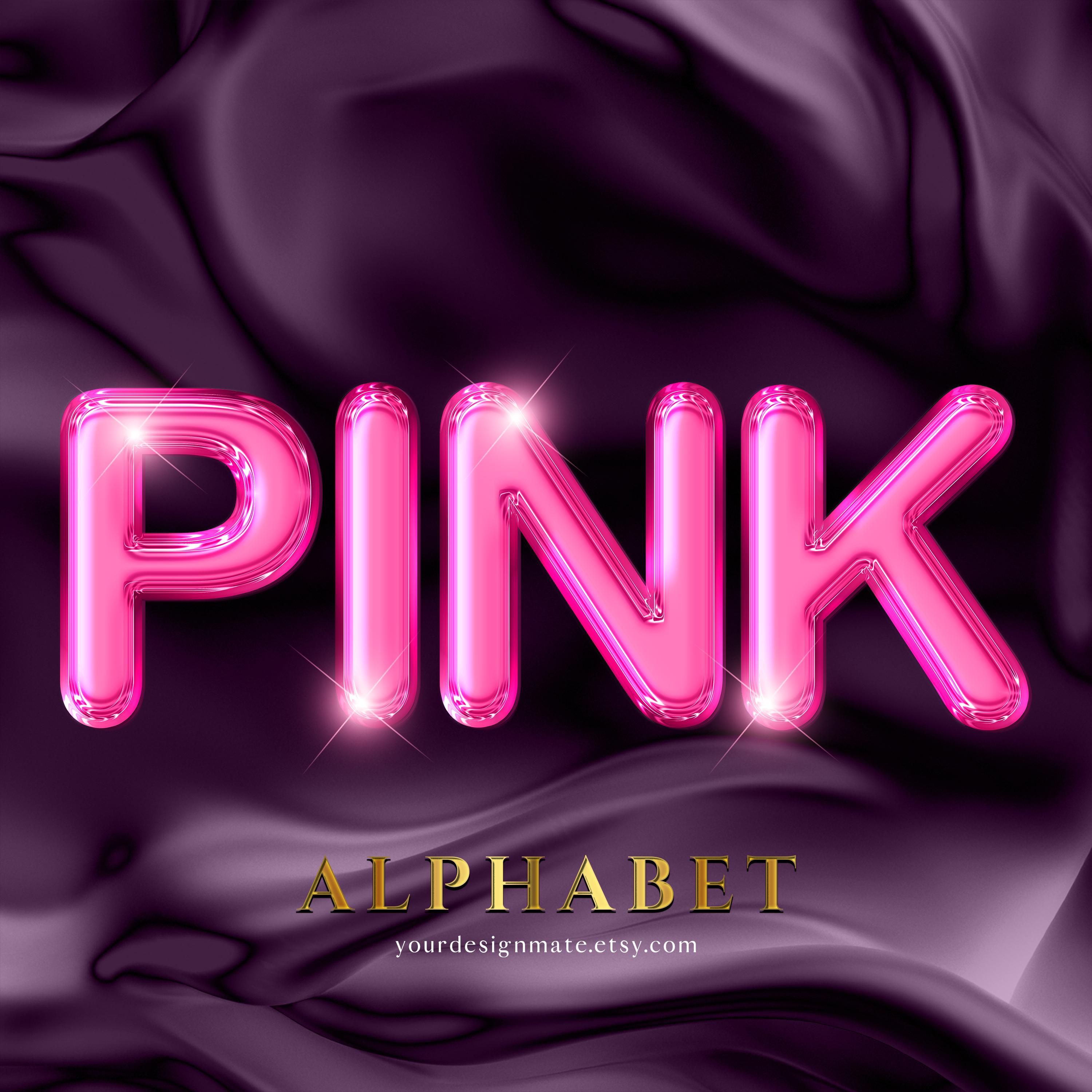 Pink Randsom Letters Pink 3D Alphabet PNG | Glossy Balloon Letters | Hot Pink Font Clipart ...