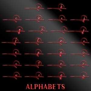Red Script E Red Chrome Alphabet, Red Alphabet PNG, Red Script, Metallic Letters ...