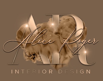 Watercolor Rose gold logo, Smoke Logo, Brown Beauty Logo, Premade Logo, Nail Logo, Signature Logo, Glam Logo, Boutique Logo, Lash Logo #123