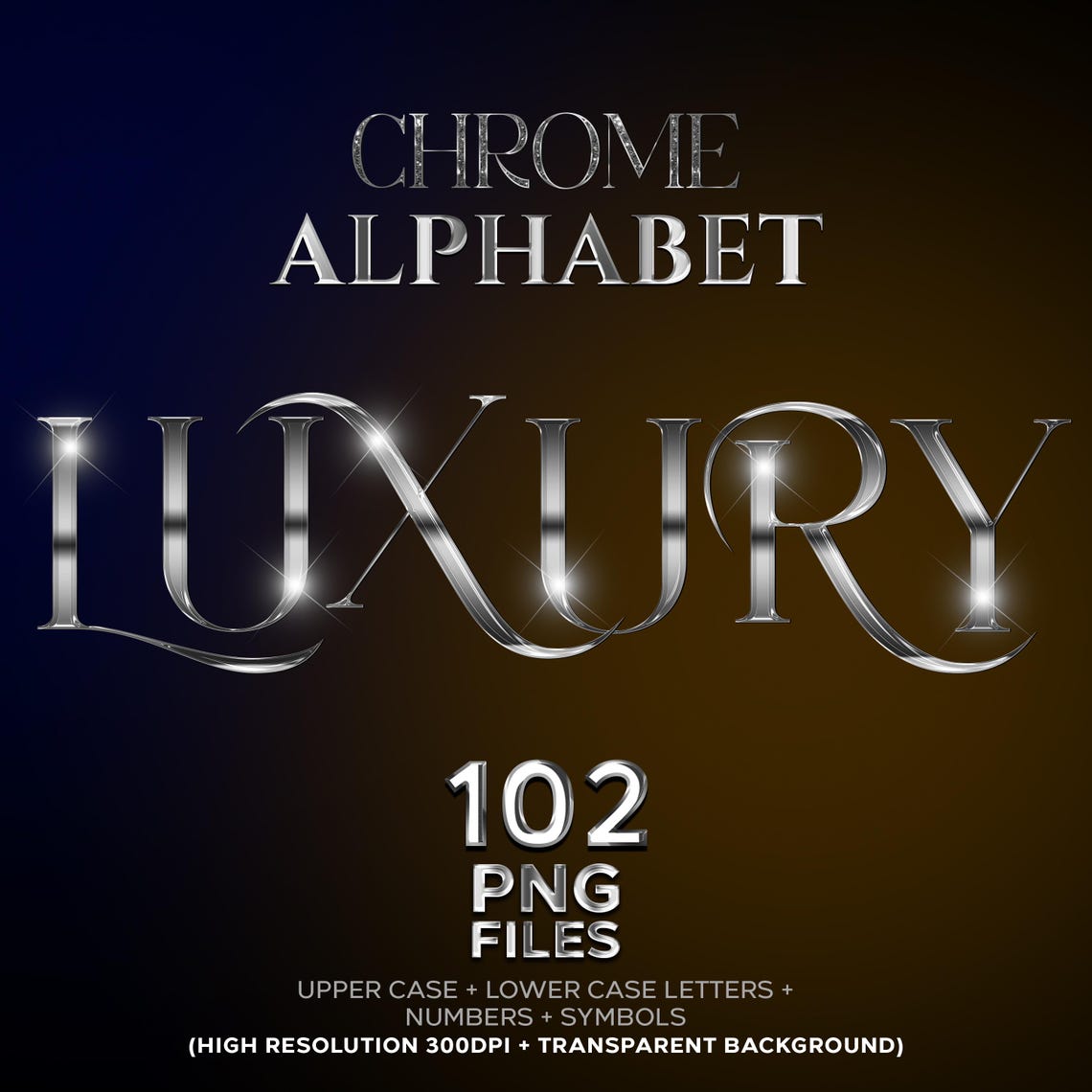 Luxury Silver Chrome Alphabet Clipart, Glam Metallic Letters PNG ...