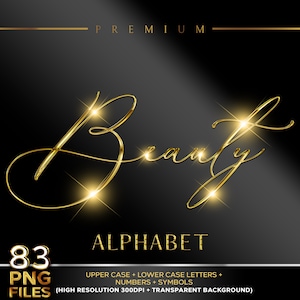 Gold Chrome Alphabet, Gold Alphabet PNG, Script, Metallische Buchstaben, Goldfolie Alphabet, Liquid Gold Chrome Buchstaben, digitaler Download #46