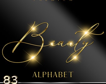 Alfabeto de cromo dorado, Alfabeto dorado PNG, Guión, Letras metálicas, Alfabeto de lámina de oro, Letras de cromo dorado líquido, Descarga digital #46