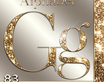 Gold Alphabet PNG, Glitter Alphabet Clipart, Diamond Alphabet PNG, Bling Alphabet, Sparkling Gold Foil Letters, Luxury, Digital download #1