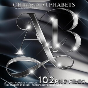 Silver Chrome Alphabet Clipart | 3D Metallic Letters PNG | Luxury Shiny ...