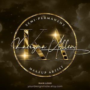Luxury Gold Beauty Logo | Premade Salon Logo Design | Nails, Lash, Skincare, Cosmetics, Hair Extensions, Spa Logo design, Chrome Logo #305