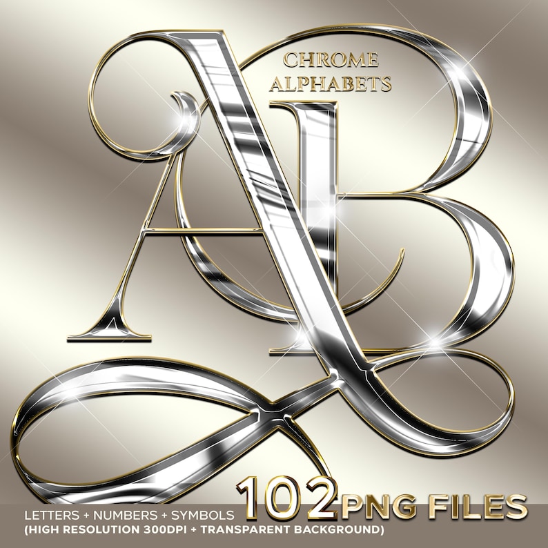 Silver Chrome Alphabet PNG | 3D Luxury Letters A-Z | Metallic Silver ...