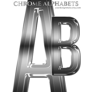 Silver Chrome Alphabet PNG Letters, 3D Glam Metallic Font, Luxury ...