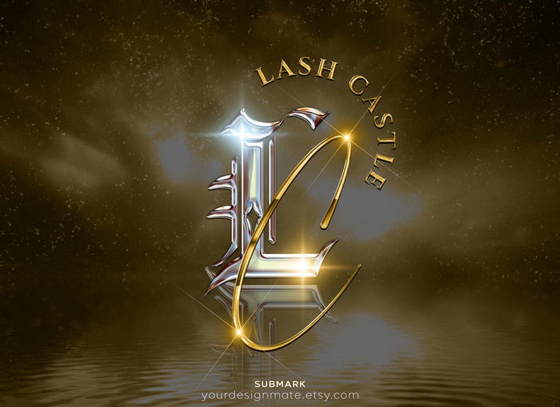May include: A gold and silver logo with the text "LASH CASTLE" in a circle around a stylized letter "L". The logo is set against a dark brown background with a starry effect.