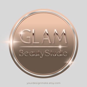 Rose gold Logo, Luxury Logo, Glam Logo, Cosmetics Logo, Boutique logo, Skincare Logo, Premade Logo, Hair Extensions Logo, Lash Logo #196
