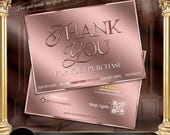 Rose Gold Thank You Card, Appreciation Card DIY Template for Salons, Spas & Studios, Customizable Instant Download, Beauty ThankYou Note #10