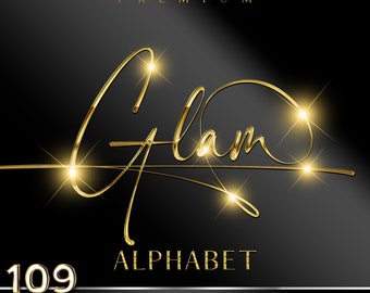 Gold Chrome Alphabet, Gold Alphabet PNG, Script, Metallic Letters, Gold foil Alphabet, Liquid Gold Chrome letters, Digital download #32