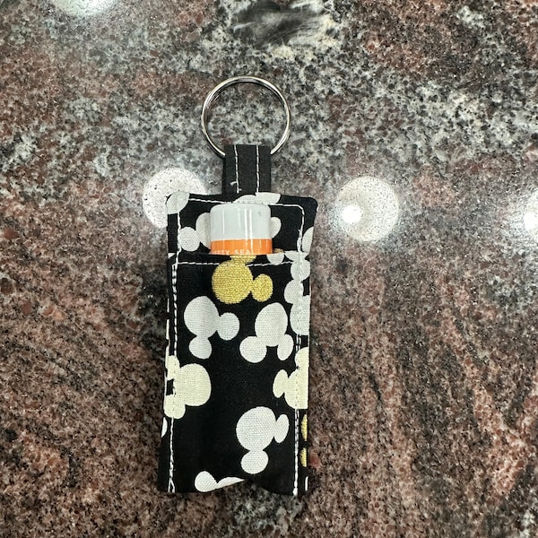 Lip Balm Holder Keychain | Mickey Mouse print | Handmade | Made to order