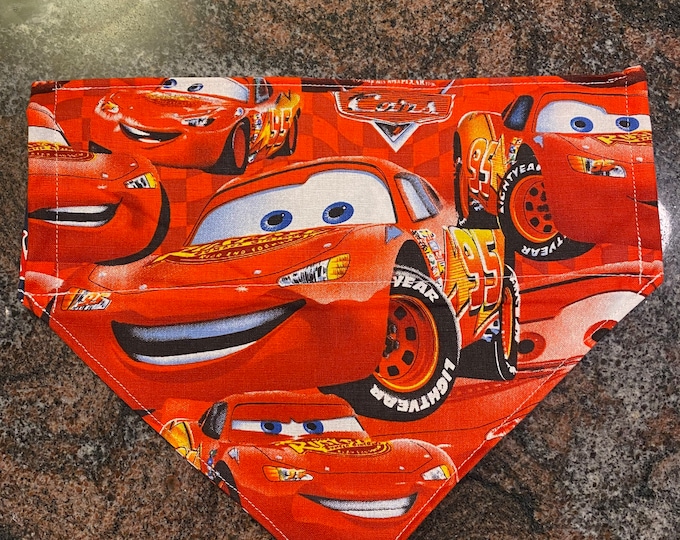 Reversible Pet Bandana Made With Cars Lightning Mcqueen Etsy