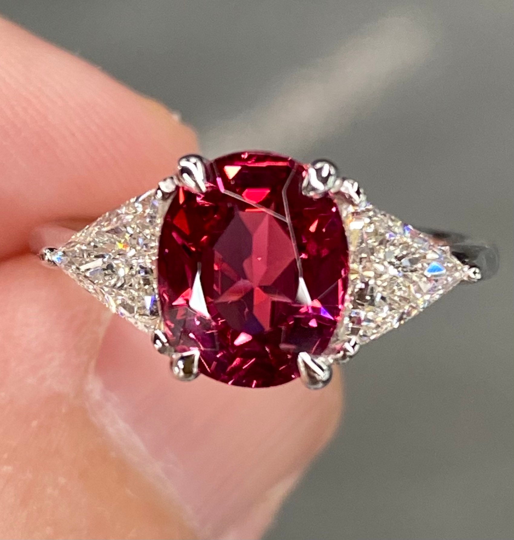 2.51 CTW Bright Pink Sapphire and Diamond Ring in 14K White Gold