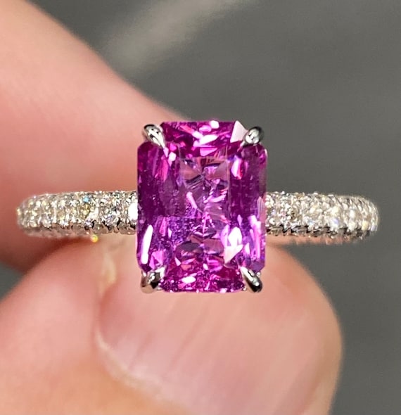Incredible Hot Pink Topaz .925 Silver handcrafted Cocktail Ring s. 6 -  model #27-sty-24-47