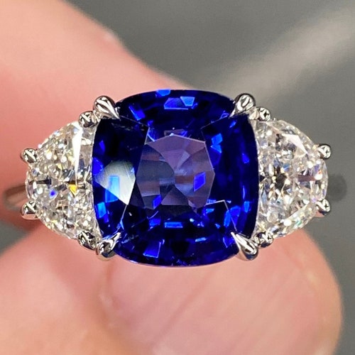 Exceptional Flawless GIA 4.5 Ctw Royal Blue Ceylon Sapphire & - Etsy