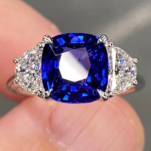Exceptional Flawless 5 Ctw Royal Blue Ceylon Sapphire & E VVS - Etsy