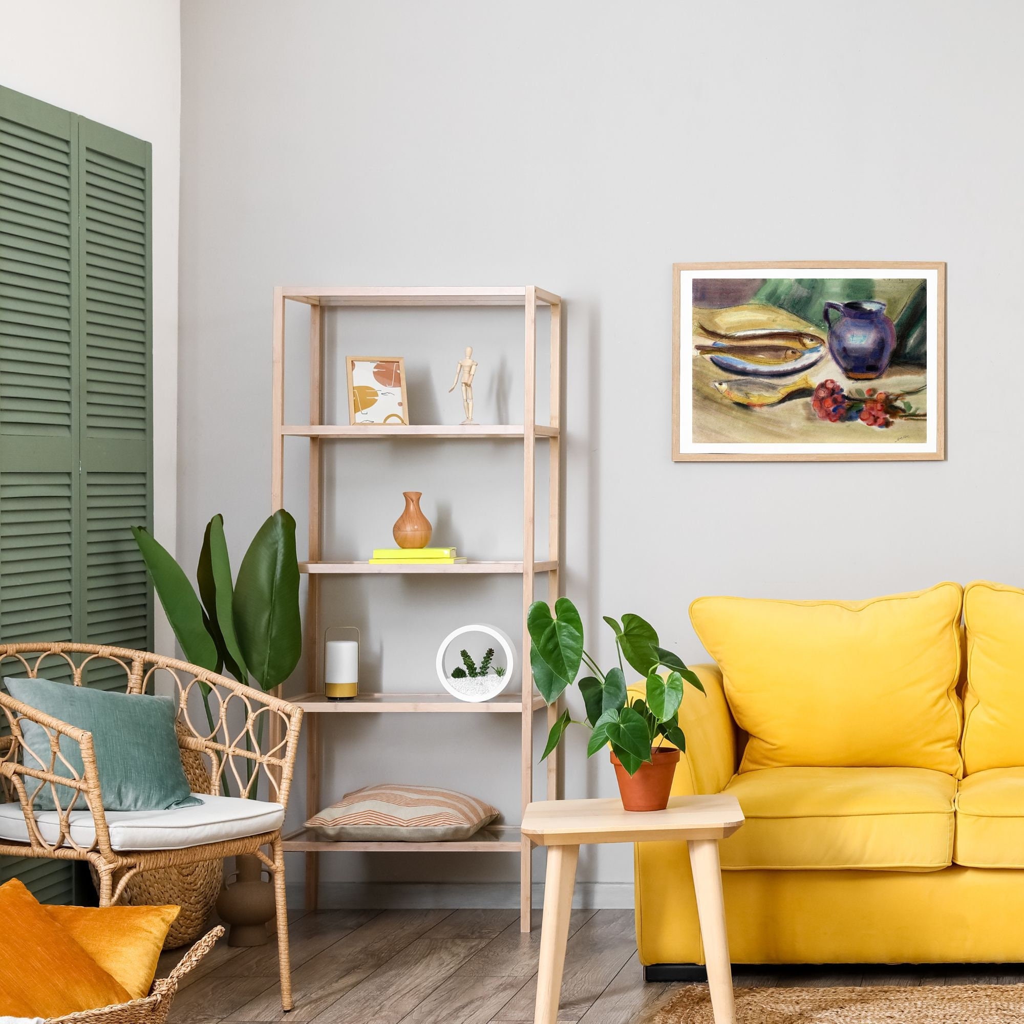 Watercolor Painting Vintage Painting Wall Painting Wall Etsy