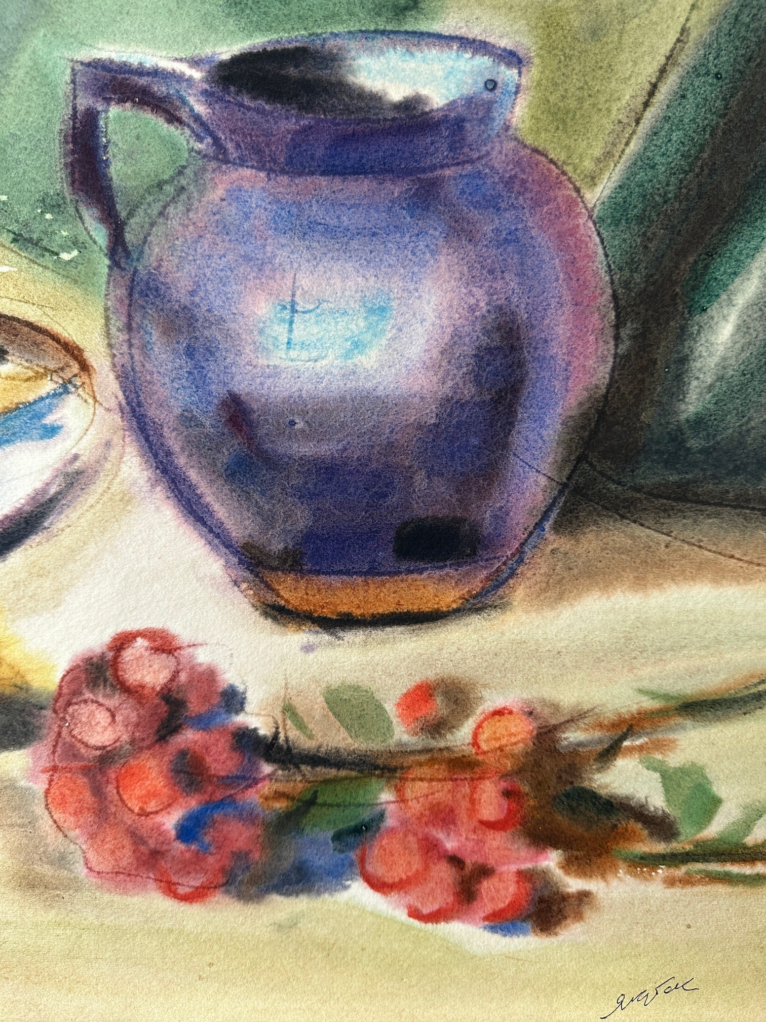 Watercolor Painting Vintage Painting Wall Painting Wall Etsy