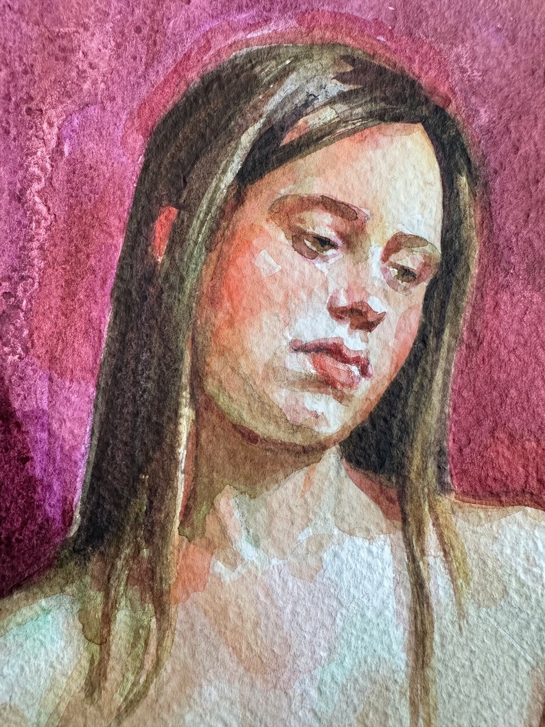 ORIGINAL PAINTING, Modern Painting, Watercolor Painting, Portrait