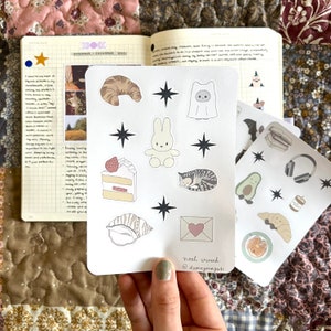 cosy sticker sheet | journal stickers | planner stickers | bullet journal