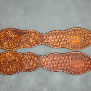Custom floral tooled slobber straps