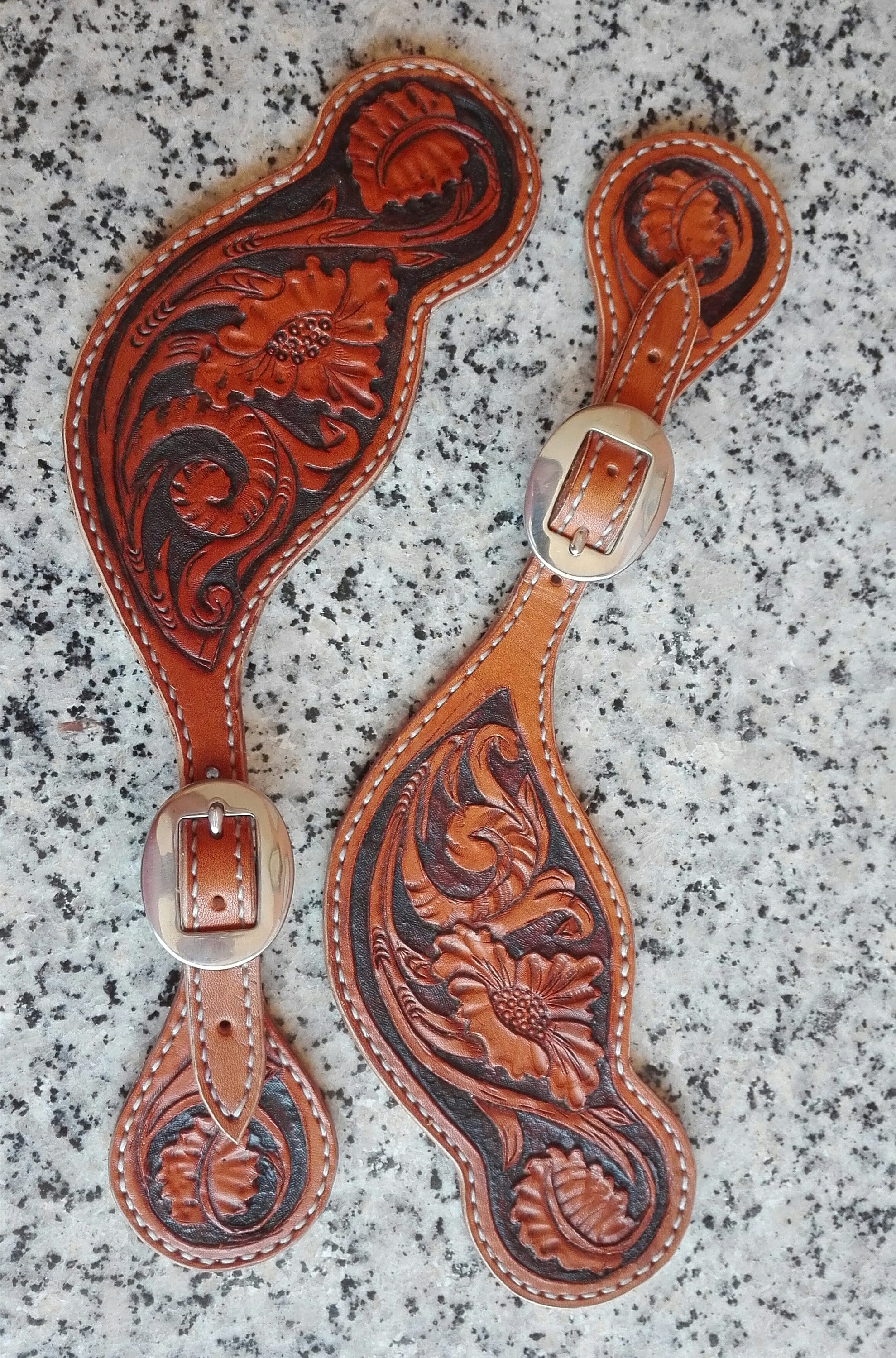 Floral Tooled Spur Straps - Etsy
