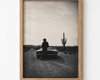 Camaro Cowboy Vintage Desert Wall Art Digital Download