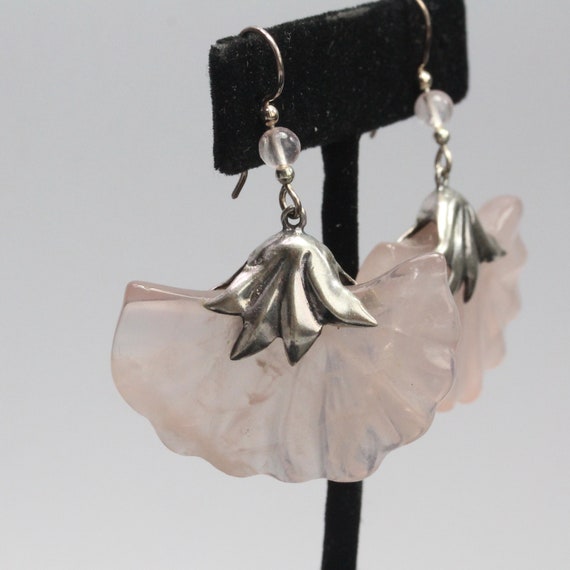 Rose Quartz Gypsy Blossom Sterling Silver Earring… - image 3