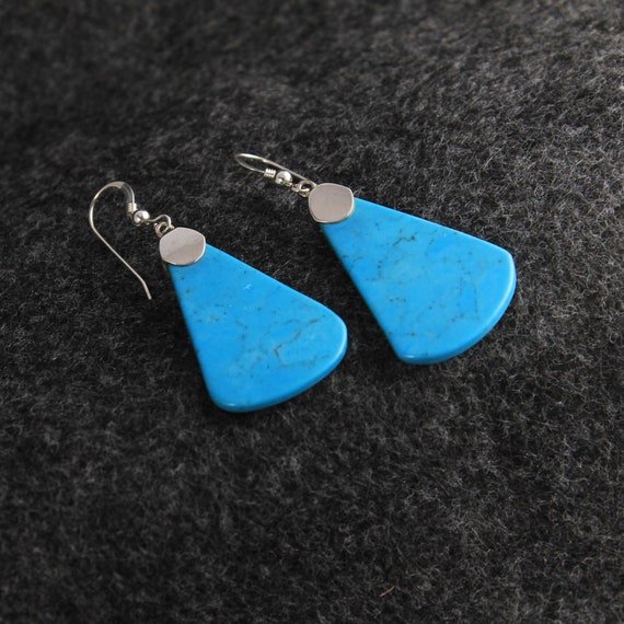 Turquoise Petite Drop Silver Earrings - image 2