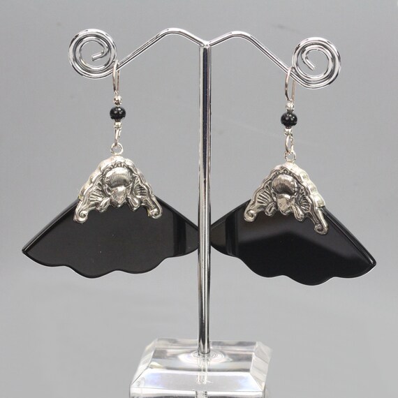 Onyx Mountain Top Sterling Silver Petal Earrings - image 2