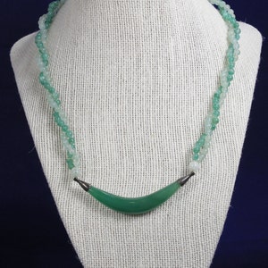 Aventurine with Double Twist Necklace with Silver Accents