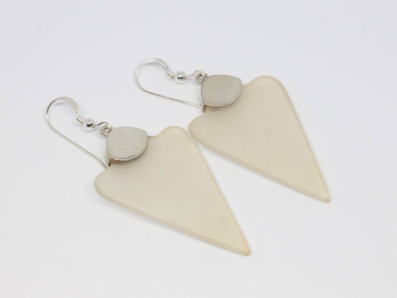 Crystal Geometric Drop Silver Earrings - image 1