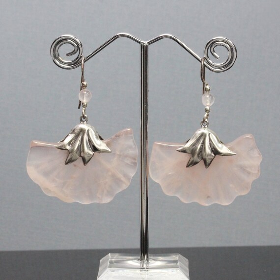 Rose Quartz Gypsy Blossom Sterling Silver Earring… - image 2