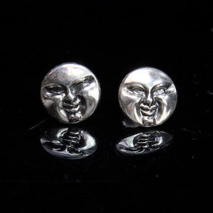 Man On The Moon Sterling Silver Stud Earrings
