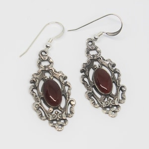 Carnelian Sterling Silver Dangle Earrings