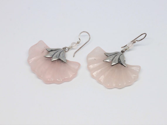 Rose Quartz Gypsy Blossom Sterling Silver Earring… - image 1