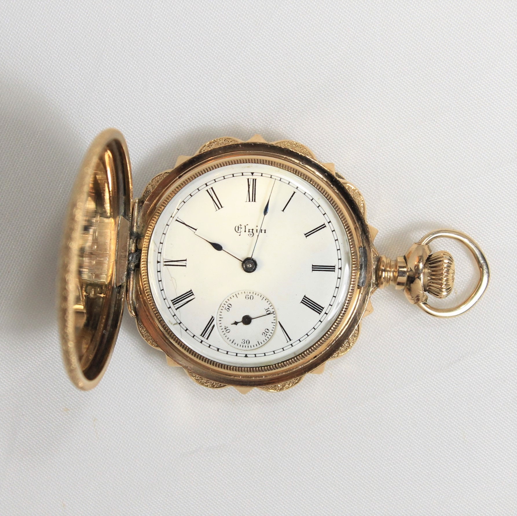 Vintage Elgin 14K Yellow Gold Ladies Hunting Case Pocket Watch Etsy