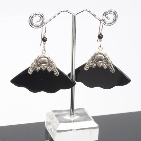 Onyx Mountain Top Sterling Silver Petal Earrings - image 3