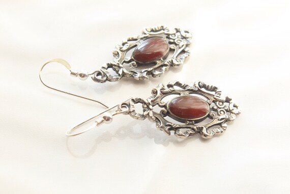 Carnelian Sterling Silver Dangle Earrings - image 4