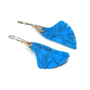 Turquoise Leafdrop Silver Earrings